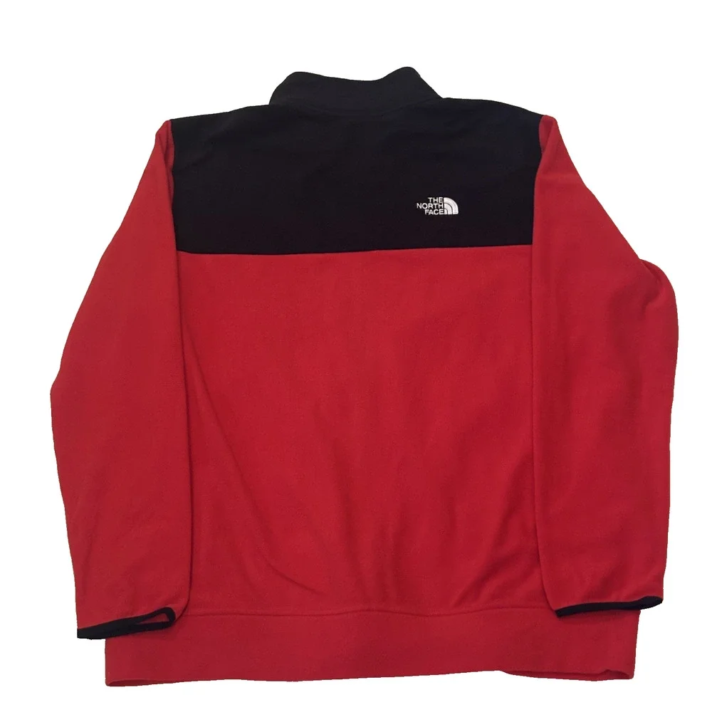 THE NORTH FACE MENS RED AND BLACK FLEECE FULL ZIP JACKET XXL HIKING OUTDOORS